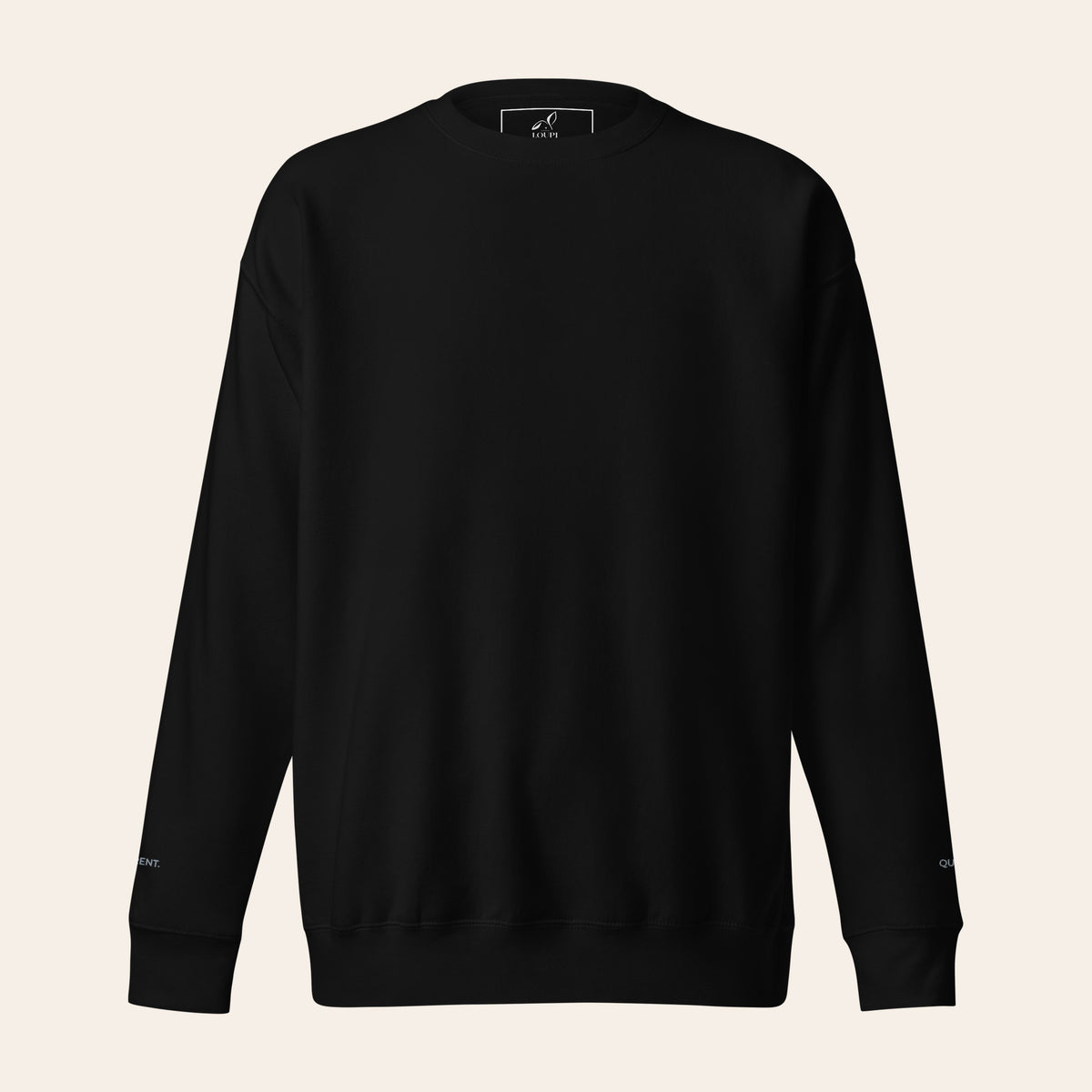 LOUPI GANG Afterhours Crew in Black, front view, plain front with no logo