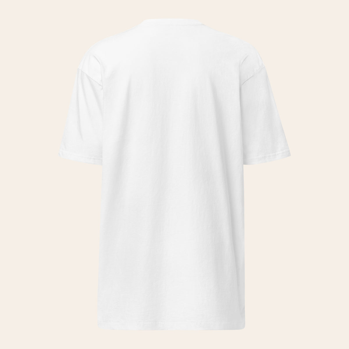 LOUPI GANG Signature Embroidered Tee in White, back view, clean back.