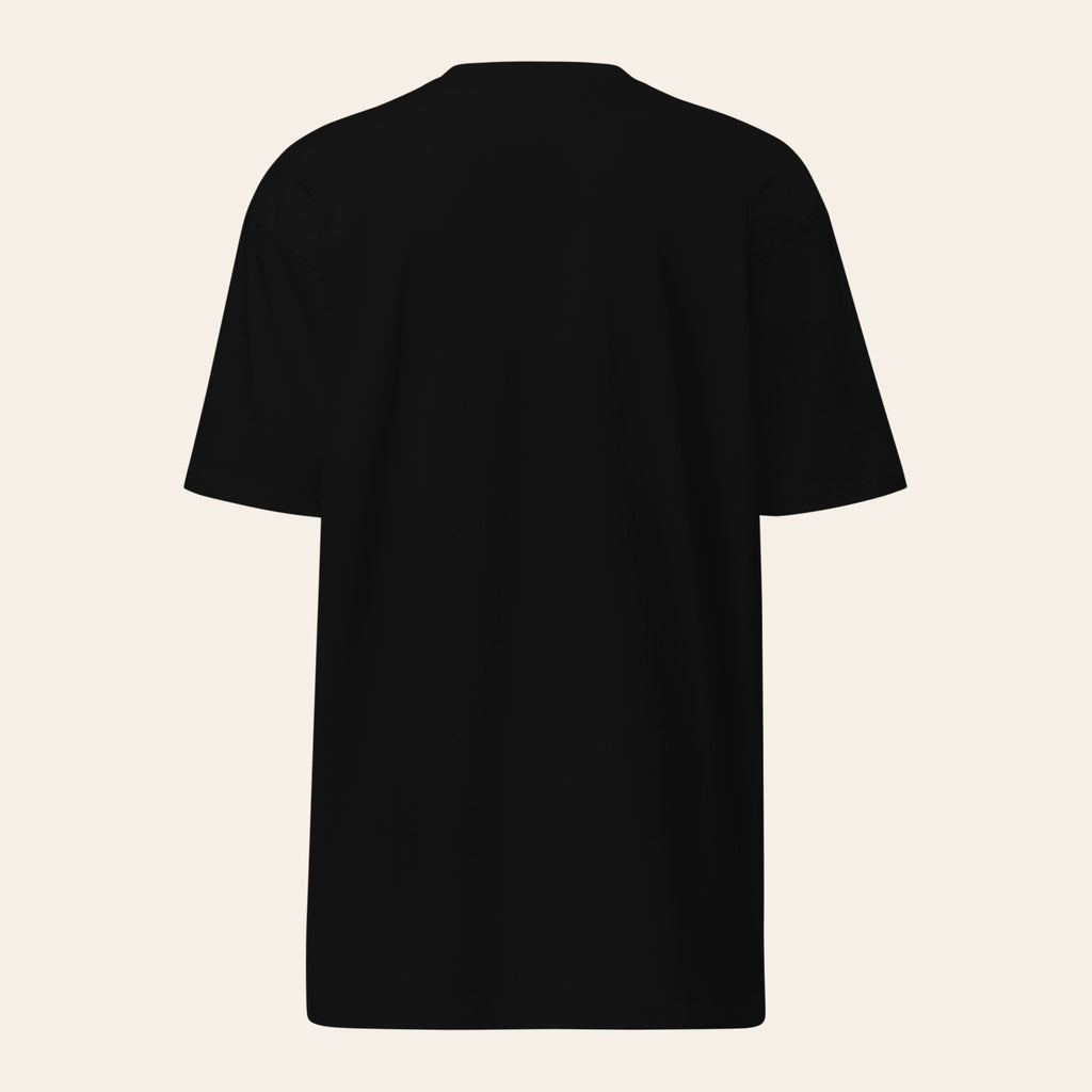 LOUPI GANG Signature Embroidered Tee in Black, back view, clean back.