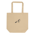 LOUPI GANG Everyday Organic Tote in Oyster — black embroidered front rabbit, digital product mockup