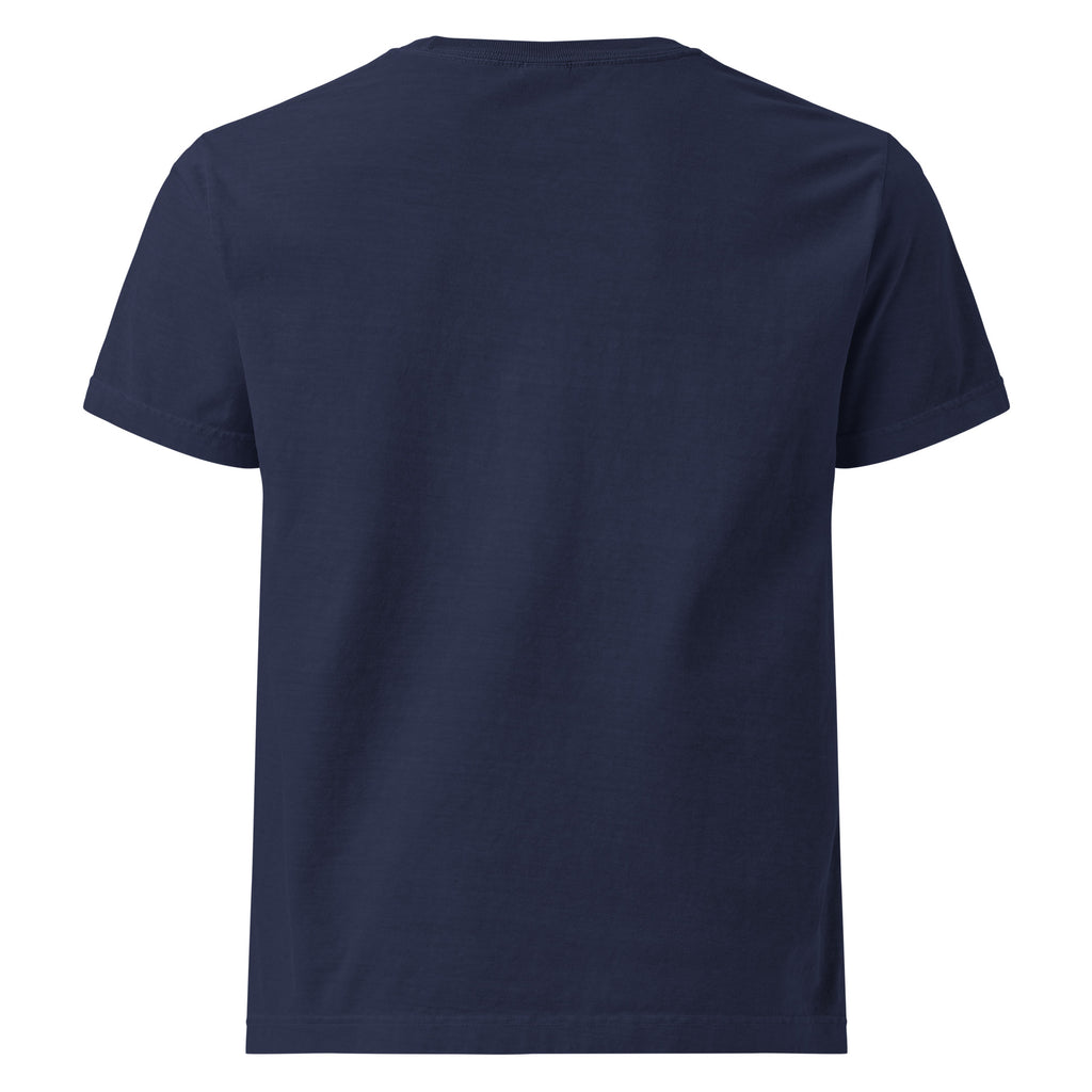 LOUPI GANG Signature Embroidered Tee in Navy — back view digital product mockup