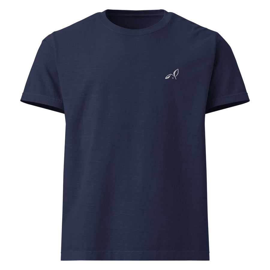 LOUPI GANG Signature Embroidered Tee in Navy — front view digital product mockup