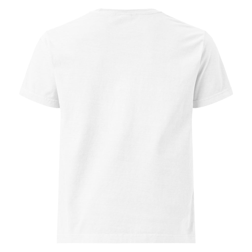 LOUPI GANG Signature Embroidered Tee in White — back view digital product mockup