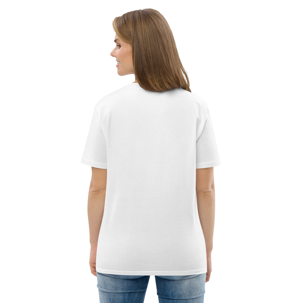 LOUPI GANG Essential Organic Tee in White — back view mockup