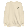 LOUPI GANG Signature Crewneck in Bone — front view with small black embroidered chest icon, supplier product mockup